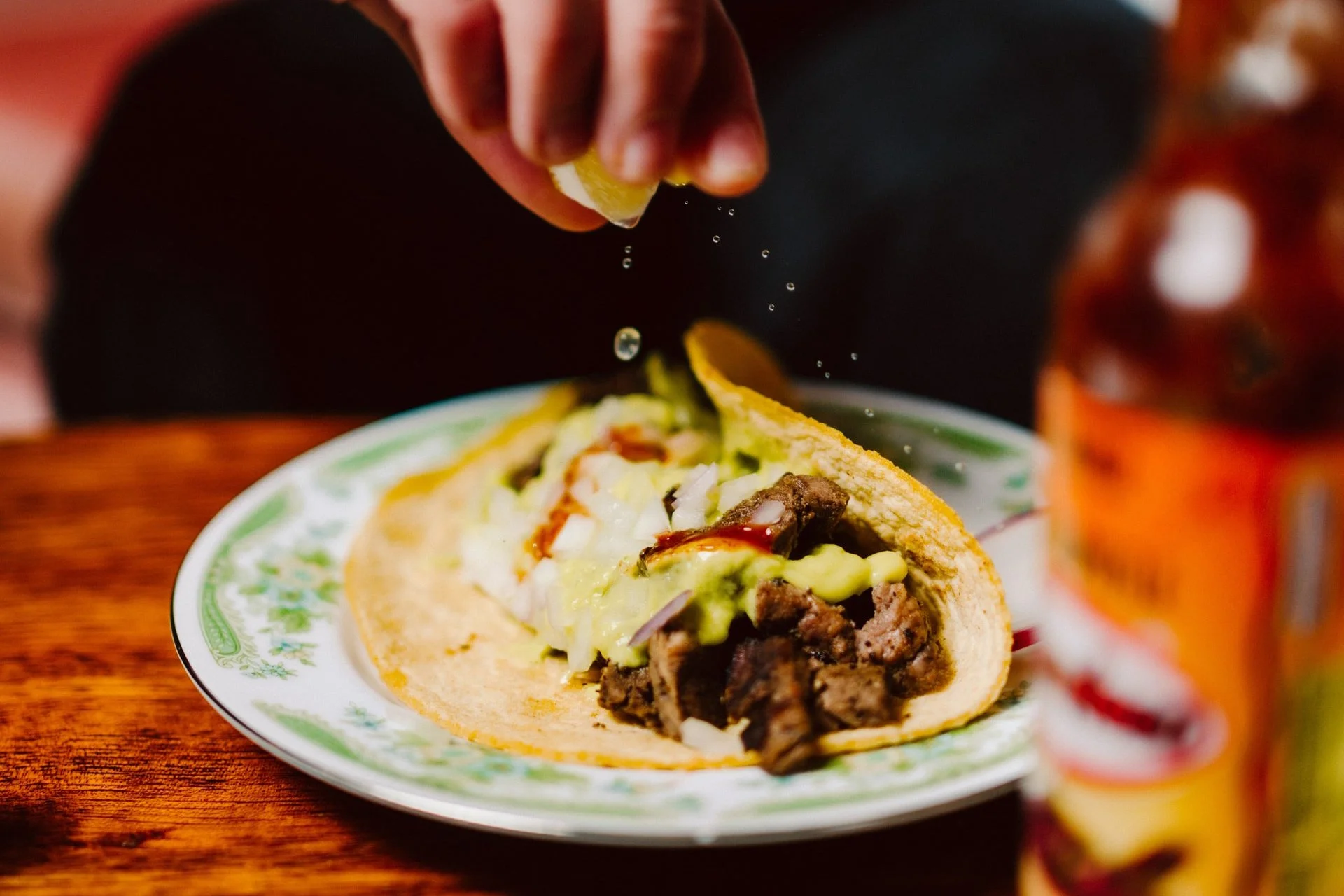 Tacos and salsa at Ruby's.
