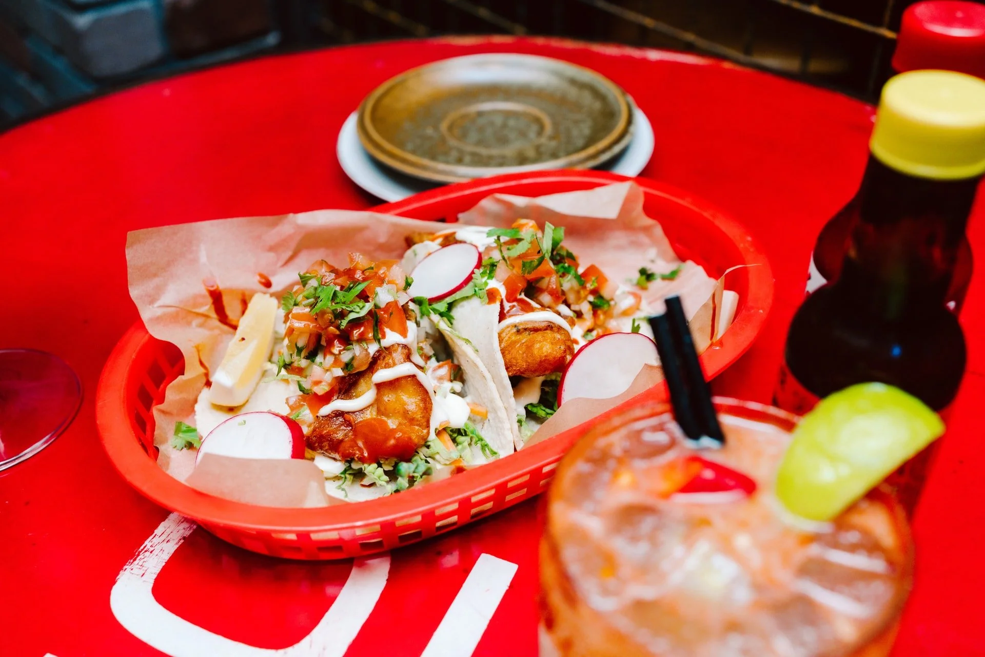 Inside Ruby's colourful Mexican tavern.
